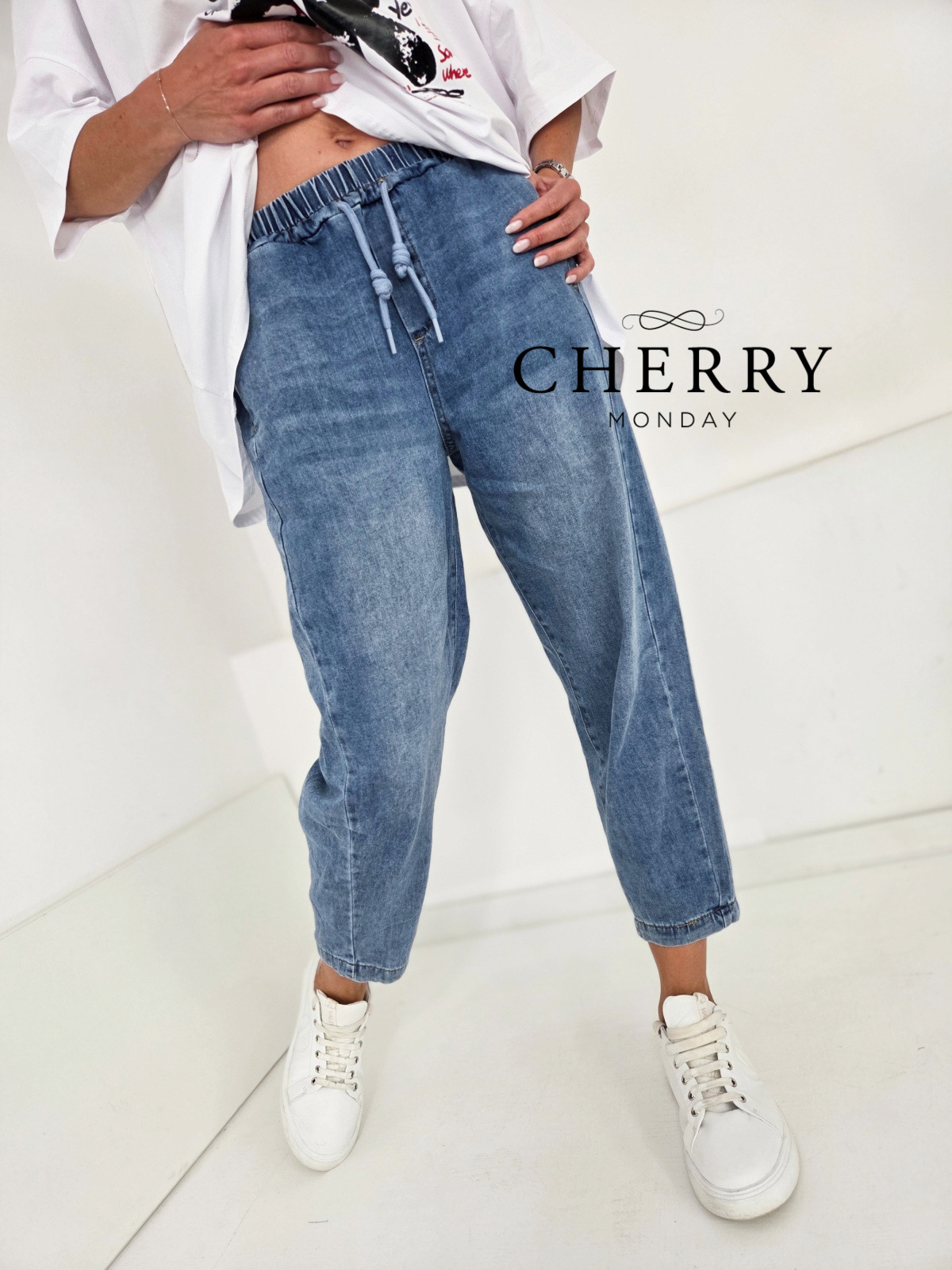 Elasticne jeans hlace (10) Lahkotne elastične jeans hlače
