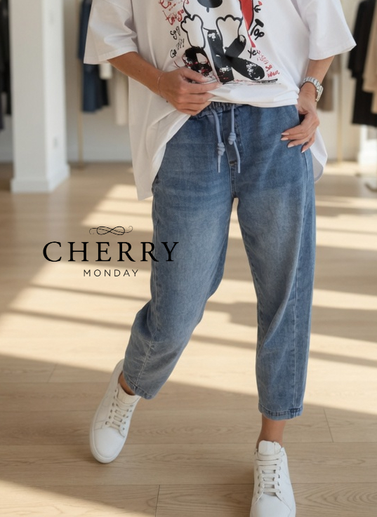 Elasticne jeans hlace (5) Lahkotne elastične jeans hlače