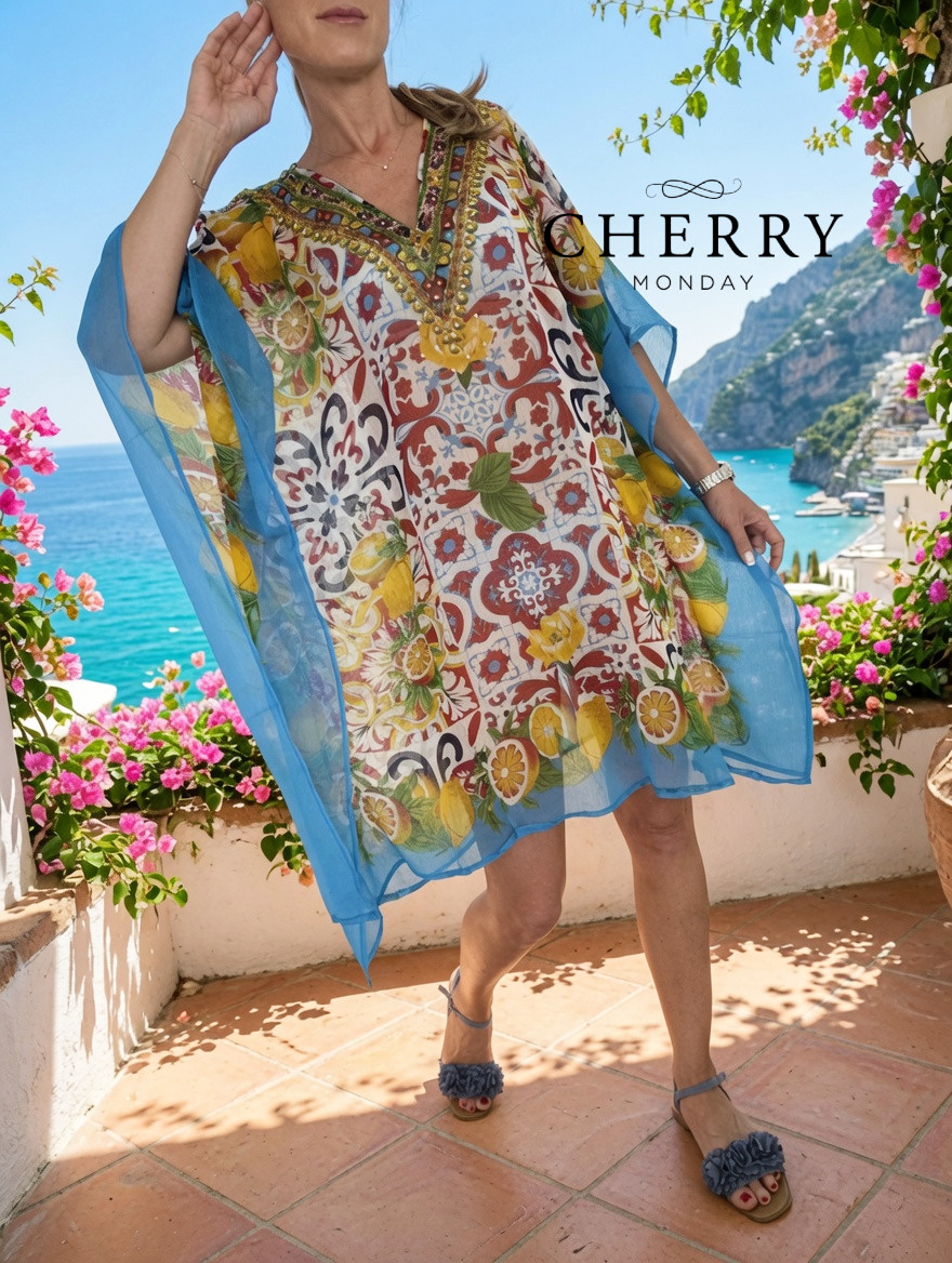 Lahkotni kaftan s potiskom
