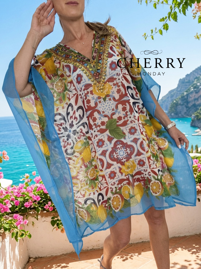 Lahkotni kaftan s potiskom