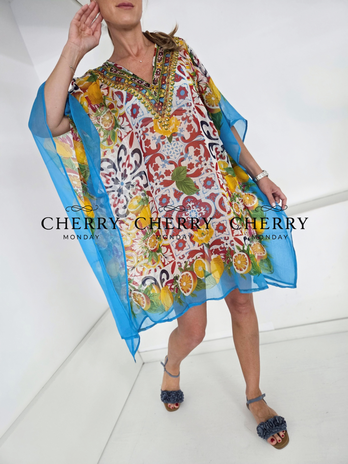 Lahkotni kaftan s potiskom