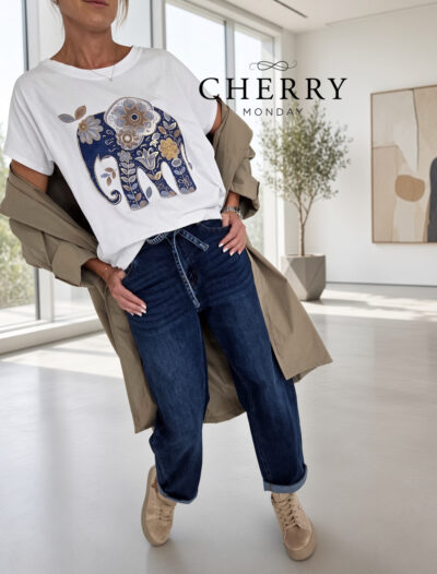 Jeans hlace z dekorativnim pasom (9) Mehke plus size jeans hlače z dekorativnim pasom