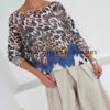 Modni pulover leopardjega vzorca