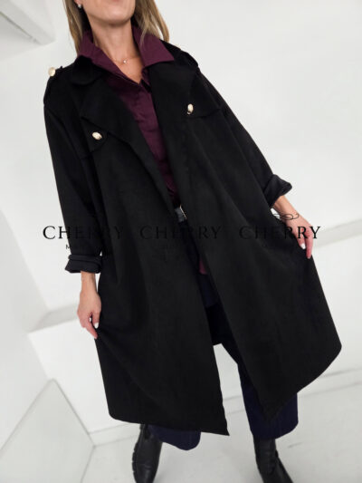 Daljsi plasc iz semisa (4) Daljši PLUS SIZE plašč iz semiša