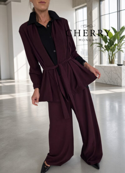 Eleganten plus size komplet hlače in blazer