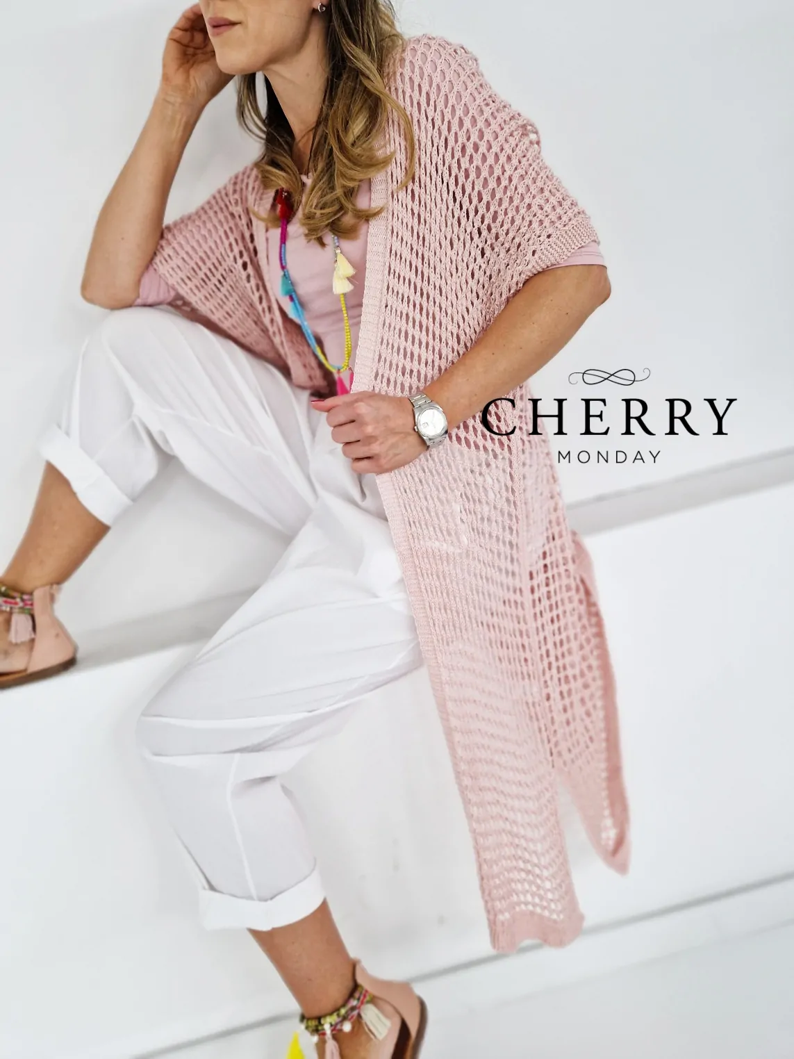 Mrežasta jopa s kratkimi rokavi