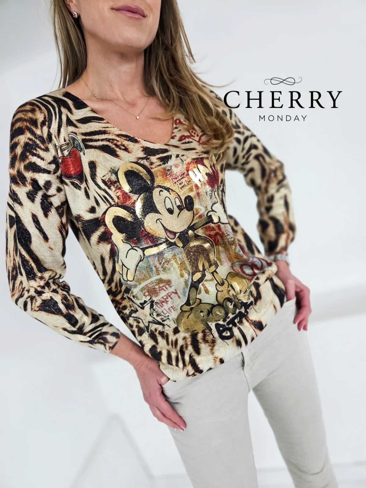 Tanjši pulover svetlečega videza Miki