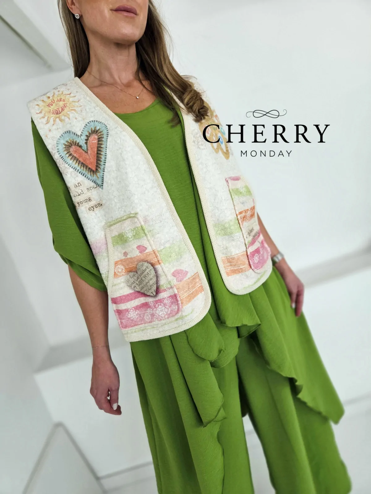 Modni telovnik z umetniškim potiskom