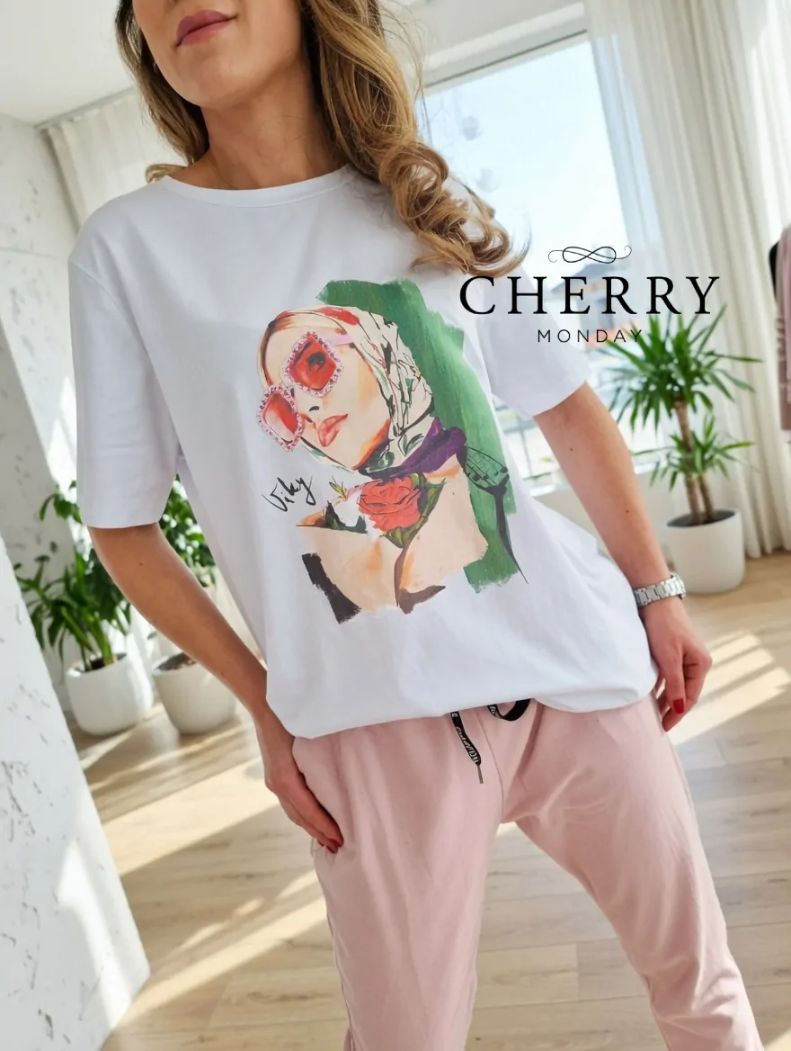 Majica širšega kroja s potiskom
