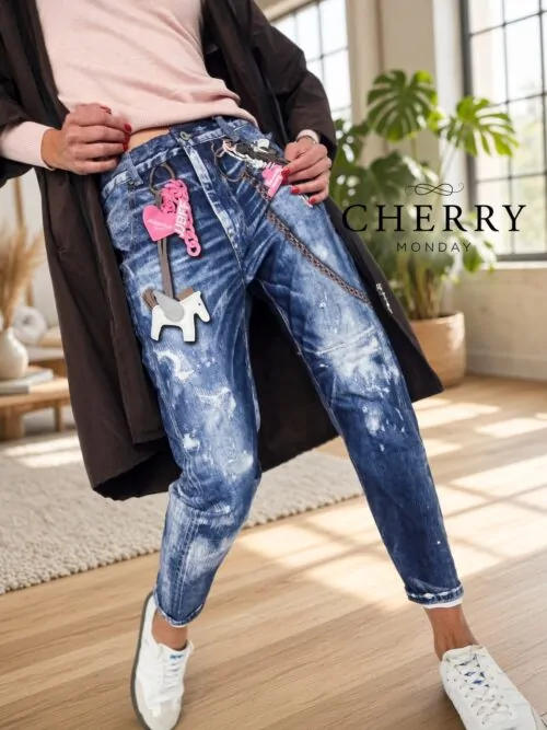 Jeans hlače s potiskom