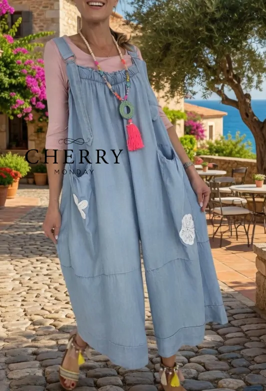 Jeans pajac širokega kroja