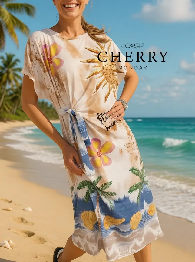 Obleka s potiskom in pentljo