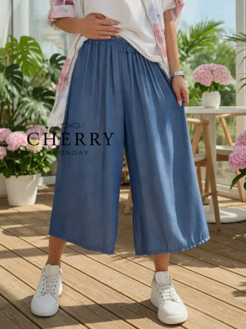 Lahkotne plus size hlače na elastiko