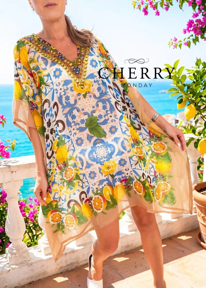 Lahkotni kaftan s potiskom